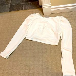 Off white fashion nova long sleeve crop